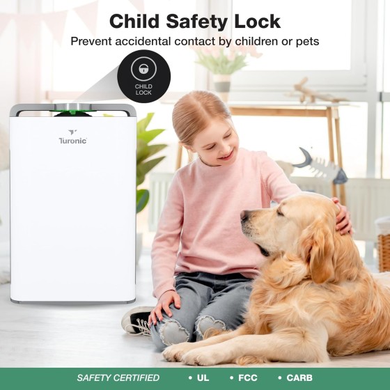Turonic PH950 - Air Purifier And Humidifier Combo, up to 4200 Sq Ft Large Room Air Cleaner For Home, True Hepa 13 Filter, for Pet Hair, Smells, Pollen, Smoke in Office, Bedroom, Living Room, Basement